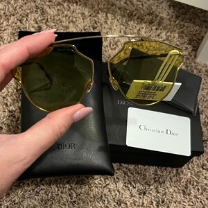 Dior So Real Pop Sunglasses Rose Gold Yellow Lens NWT